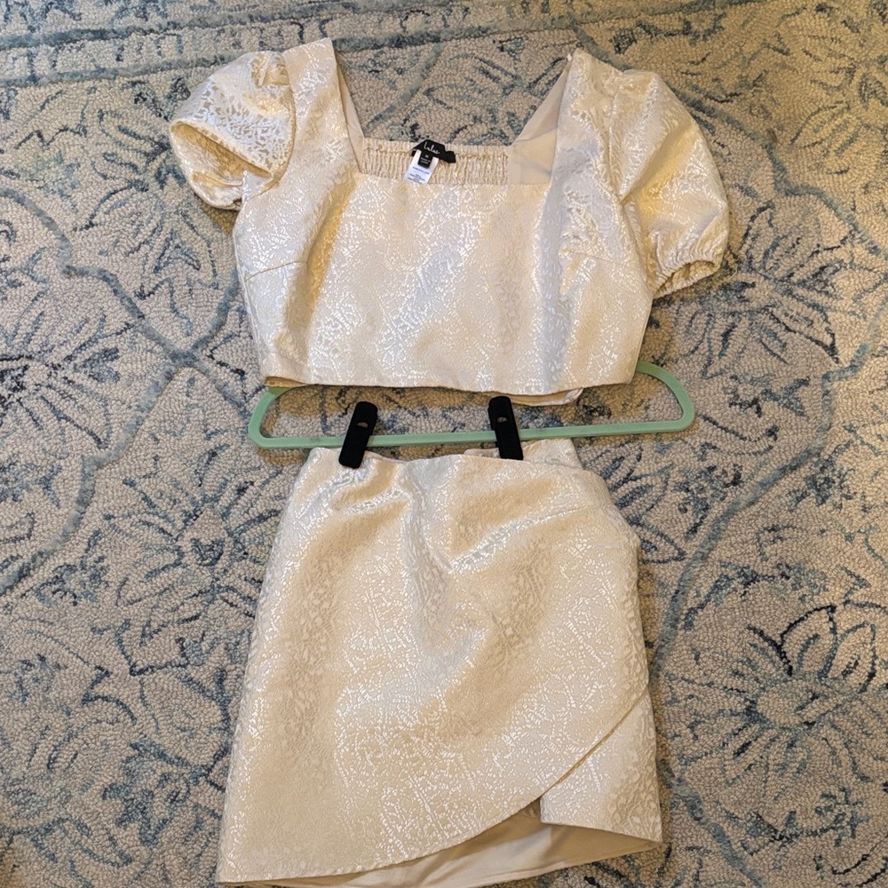Lulu's Cream Mini Skirt